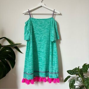 Pitusa Mini Off the Shoulder Pom Pom Shirt/ Dress One Size